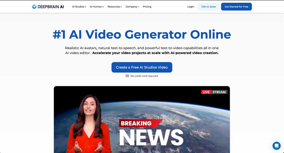 Deepbrain AI video generator