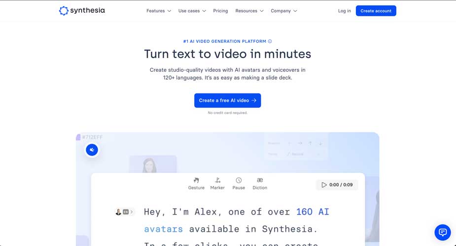 Synthesia AI video generator