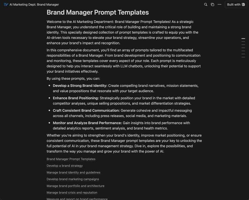 Brand Manager Prompt Templates