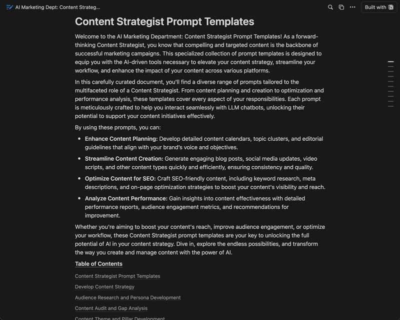 Content Strategist prompt templates